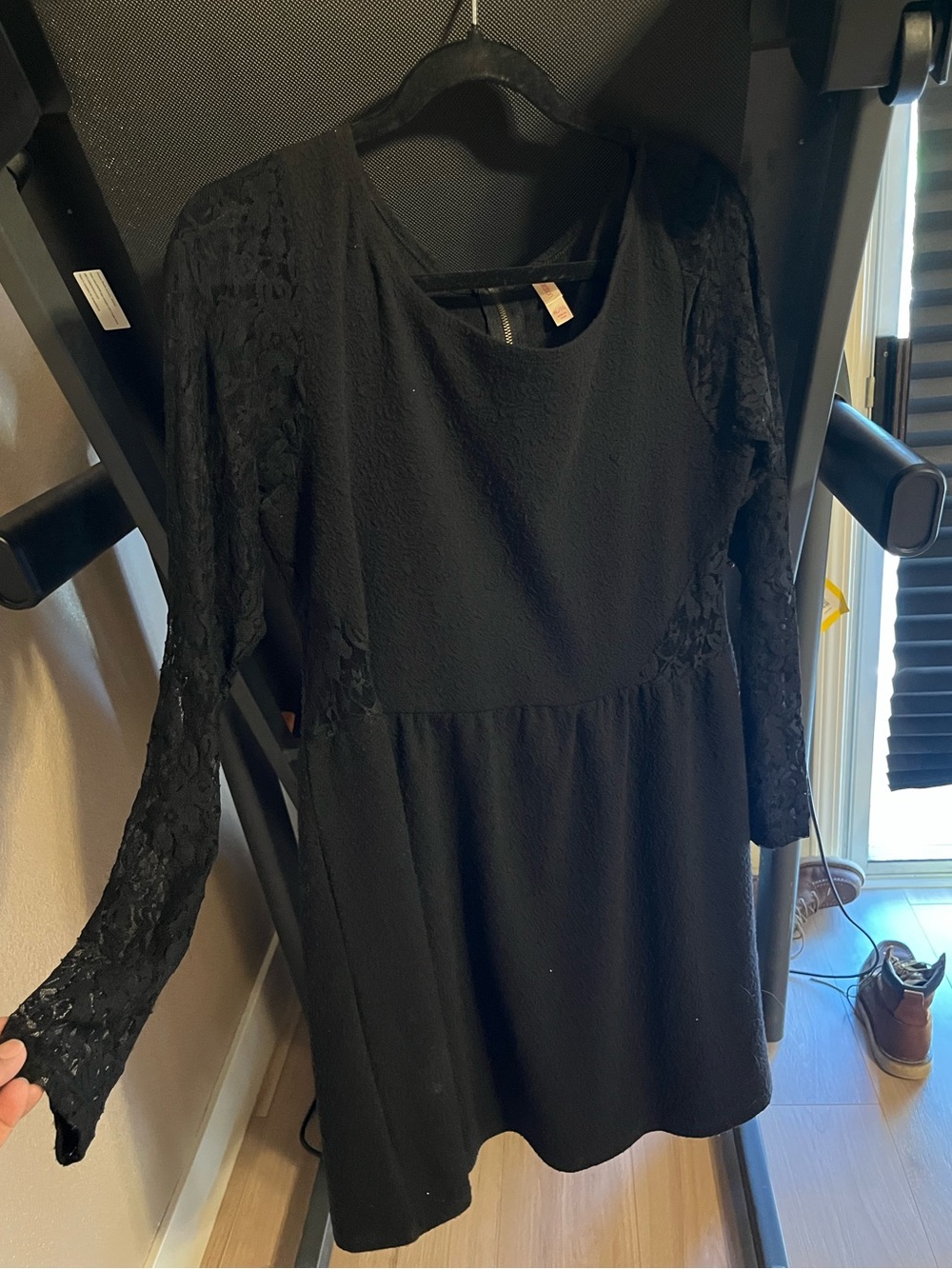 Xhilaration Black Lace Long Sleeve Mini Dress
